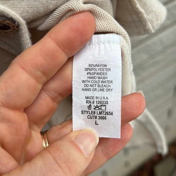 Lovely Melody Button Down Mixed Materials Long Shirt Sz L - Picture 9 of 11